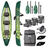 Canoë Gonflable 3 Places Aquamarina Ripple 370 2-3 Personnes Kayak 12.2